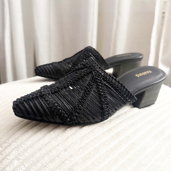 Kaanas Madagascar basketweave city slide in Black sz.6 - Picture 6 of 11